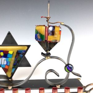 Menorah and Dreidel Combo